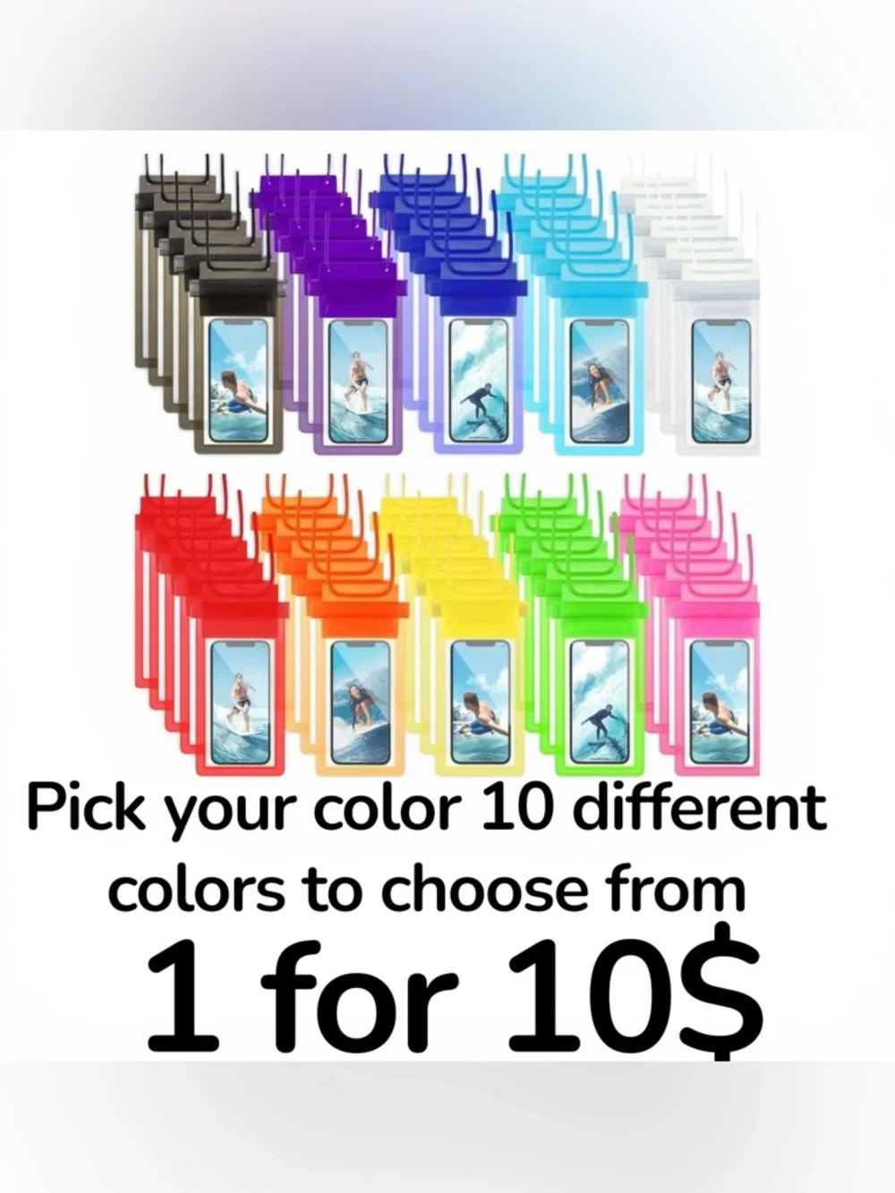Pick your color- Universal Waterproof Phone Pouch - Assorted Colors - Picture 2 of 3